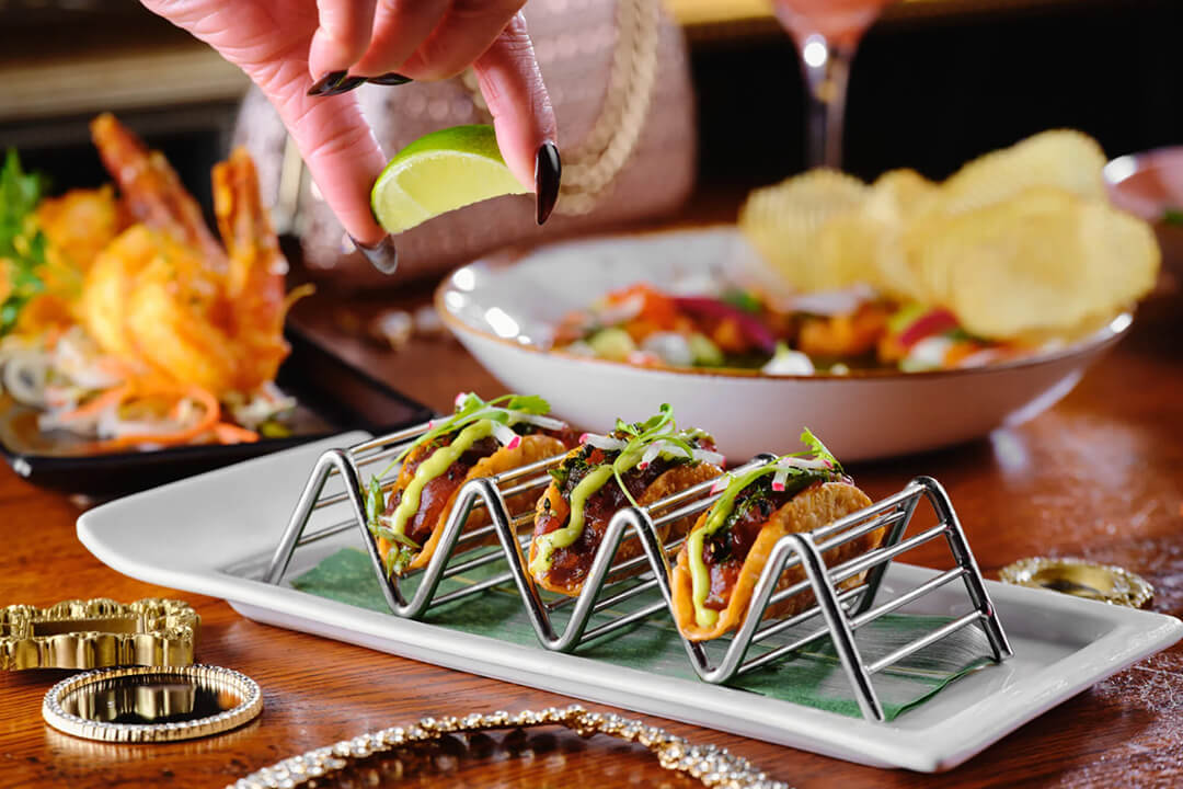 Beauty & Essex Las Vegas Tuna Poke Wonton Tacos